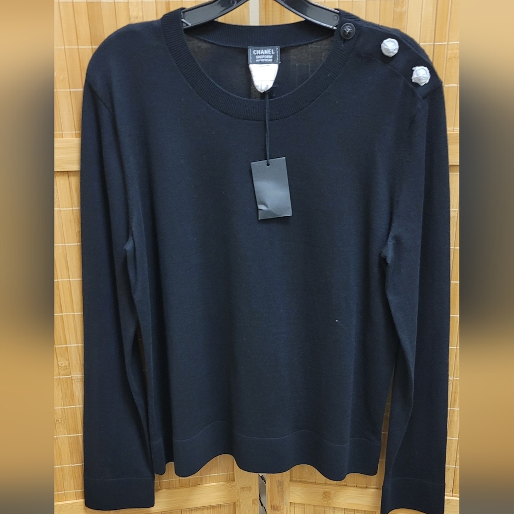 Chanel Uniform Wool Blend Sweater Size XL